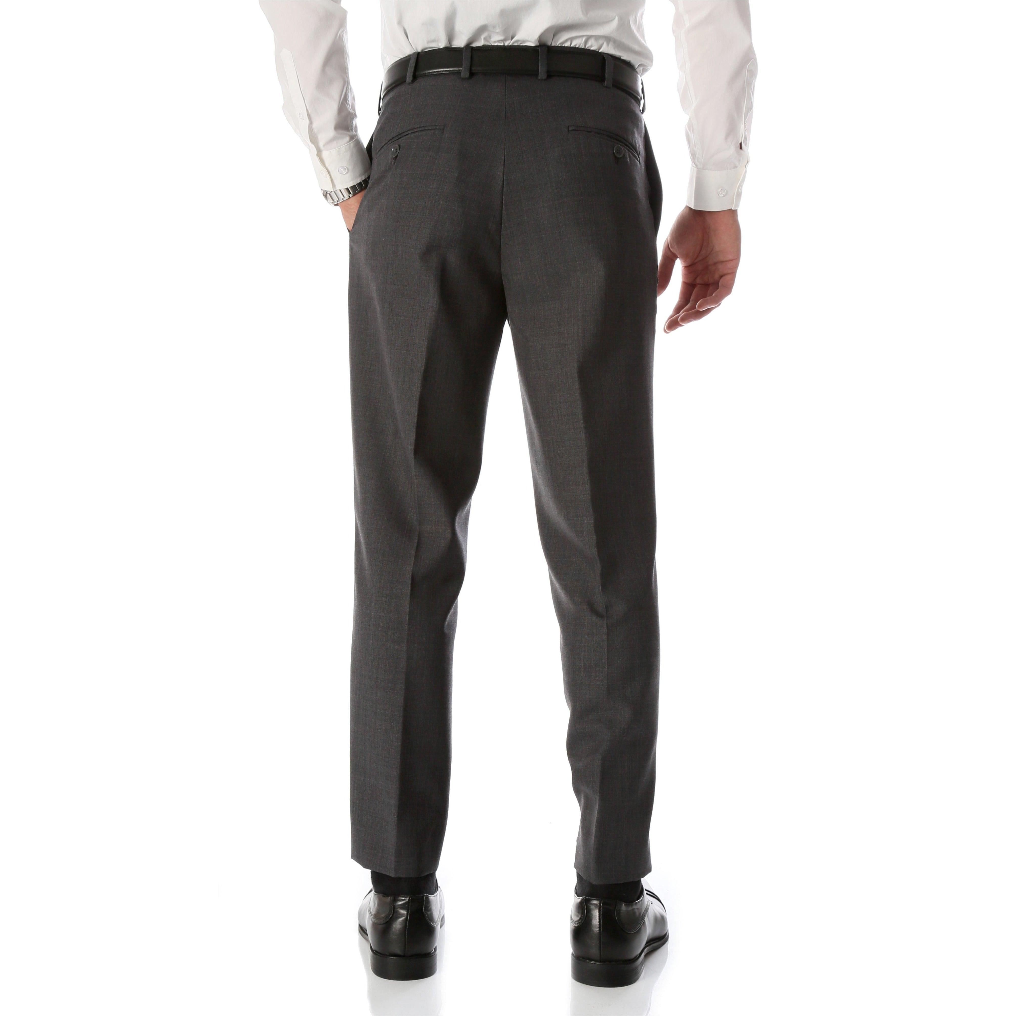 Ben Grey Wool Blend Modern Fit CTR Stain Resistant Dress Pants ...