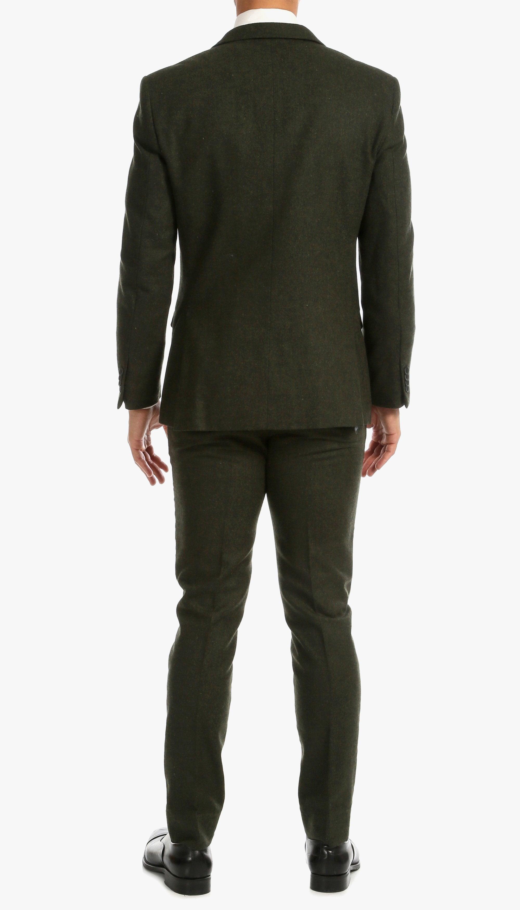 Bradford Hunter Green Slim Fit Tweed 3pc Suit | Hunter Green 3 PC Suit ...