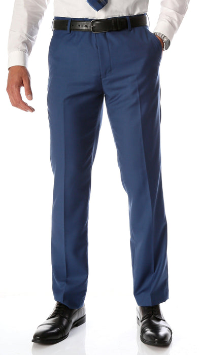 Buy CLITHS Navy Blue Formal Pants for Men Slim Fit/Flat Front