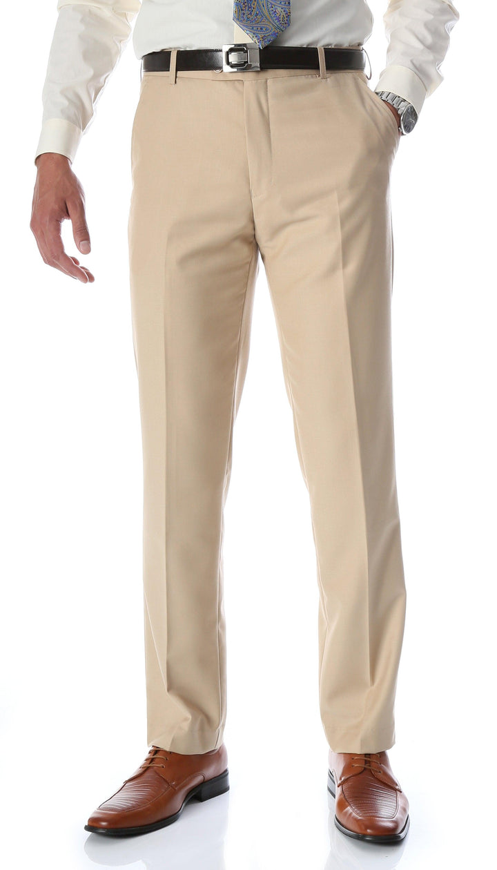 Ferrecci Men's Halo Slim Modern Fit Tan Dress Pants – USA