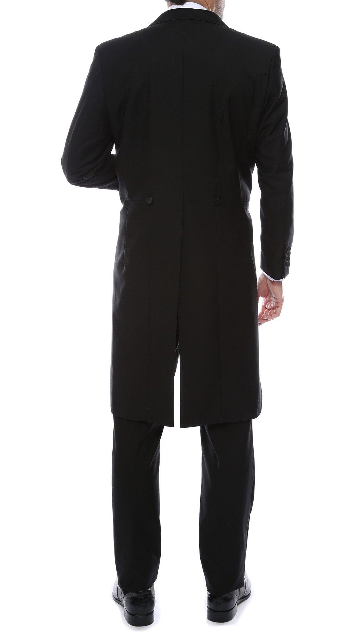 Ferrecci Men’s Regular Fit Peak Lapel Black Tailcoat Tuxedo – Ferrecci USA