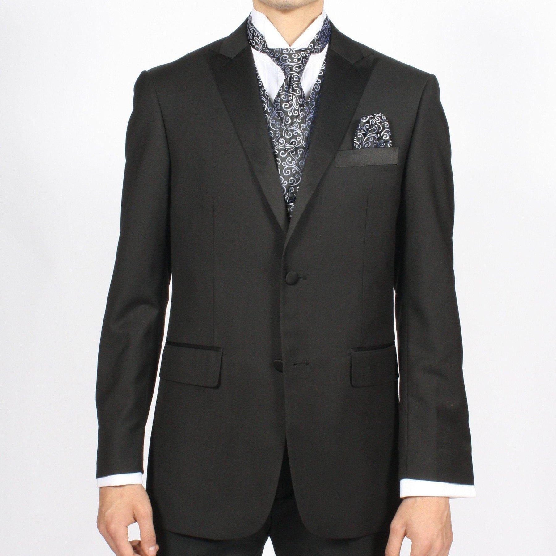 Men's Classic Formal 100% Wool Black Backless Tuxedo Vest Includes