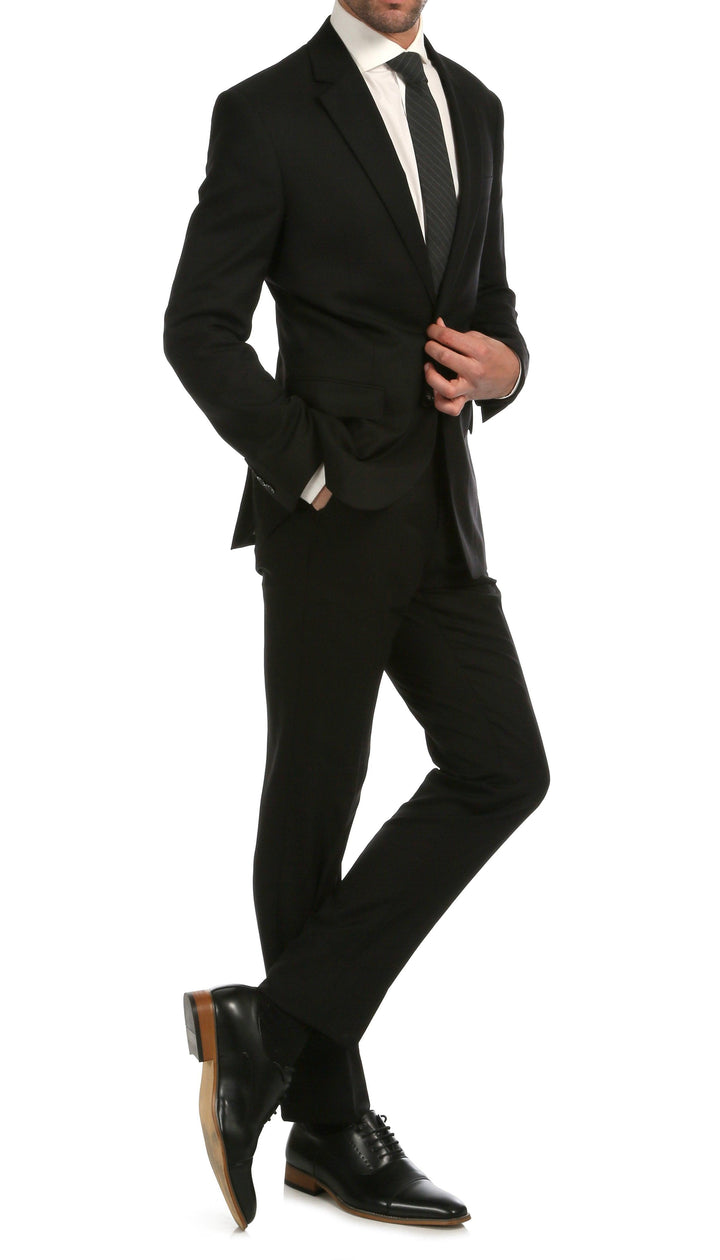 Mason Black Men's Premium 2 Piece Wool Slim Fit Suit – Ferrecci USA