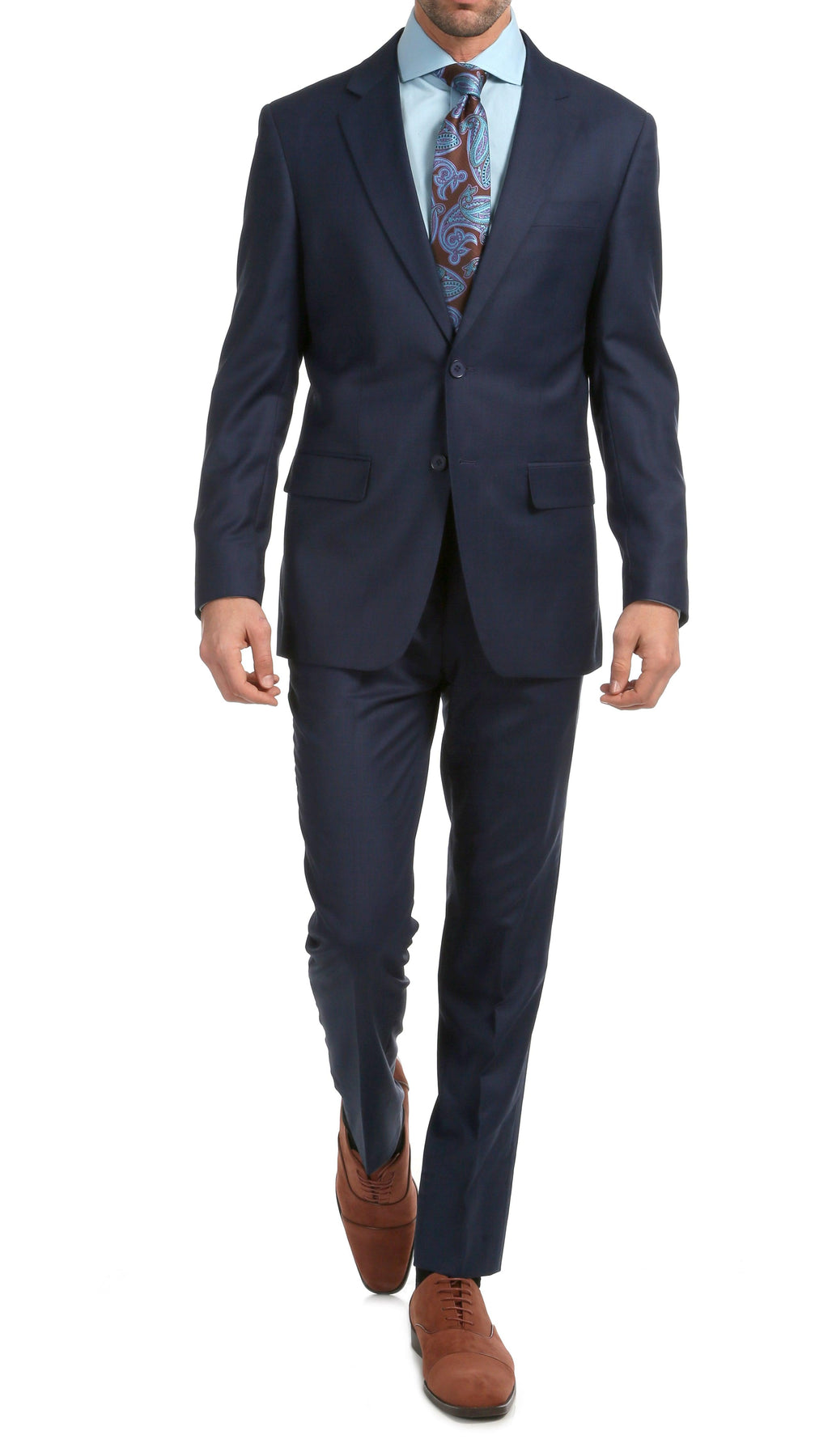 Mason Slate Men's Premium 2 Piece Wool Slim Fit Suit