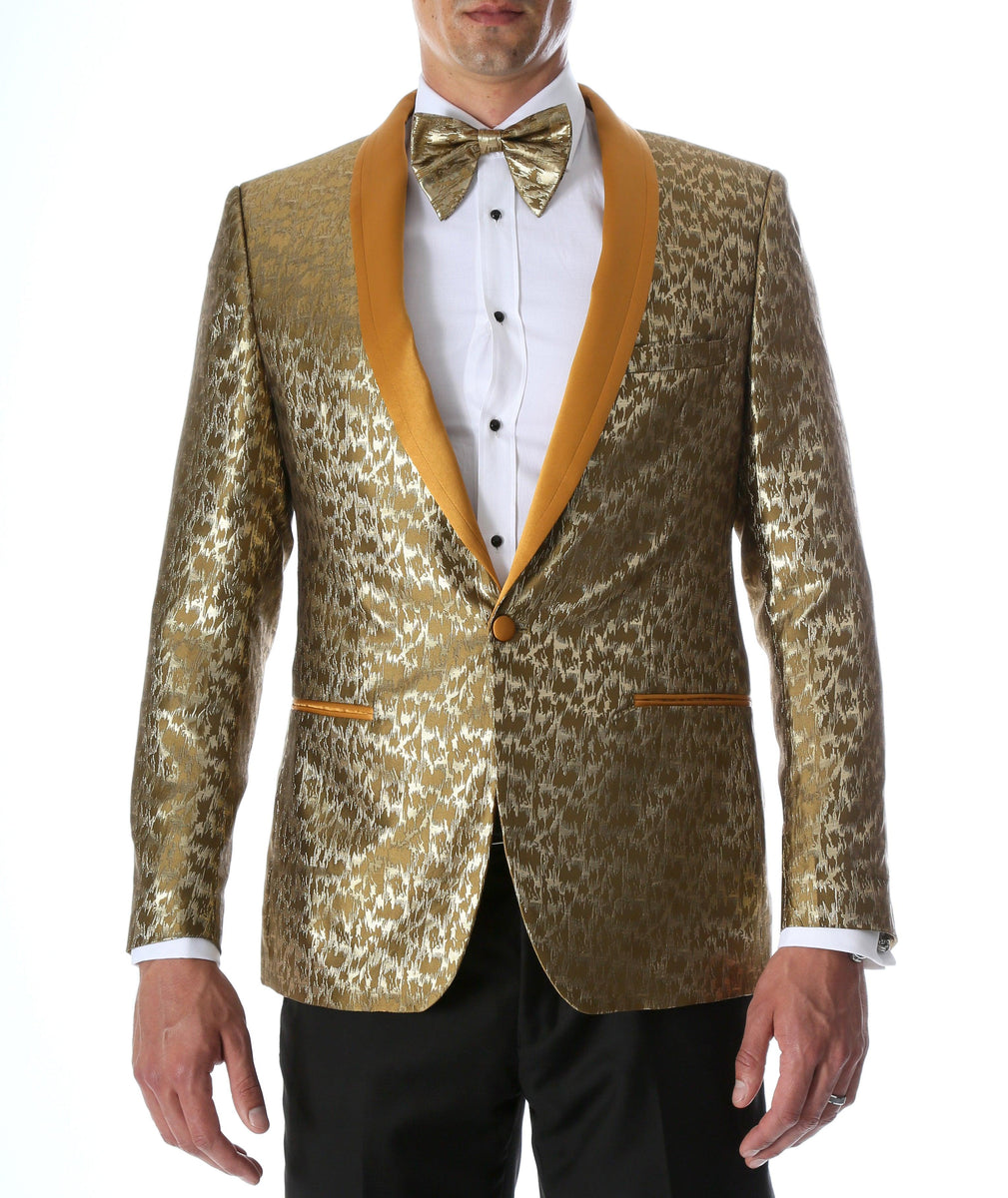 Men's Webber Gold Modern Fit Shawl Collar Tuxedo Blazer - Young Man’s ...