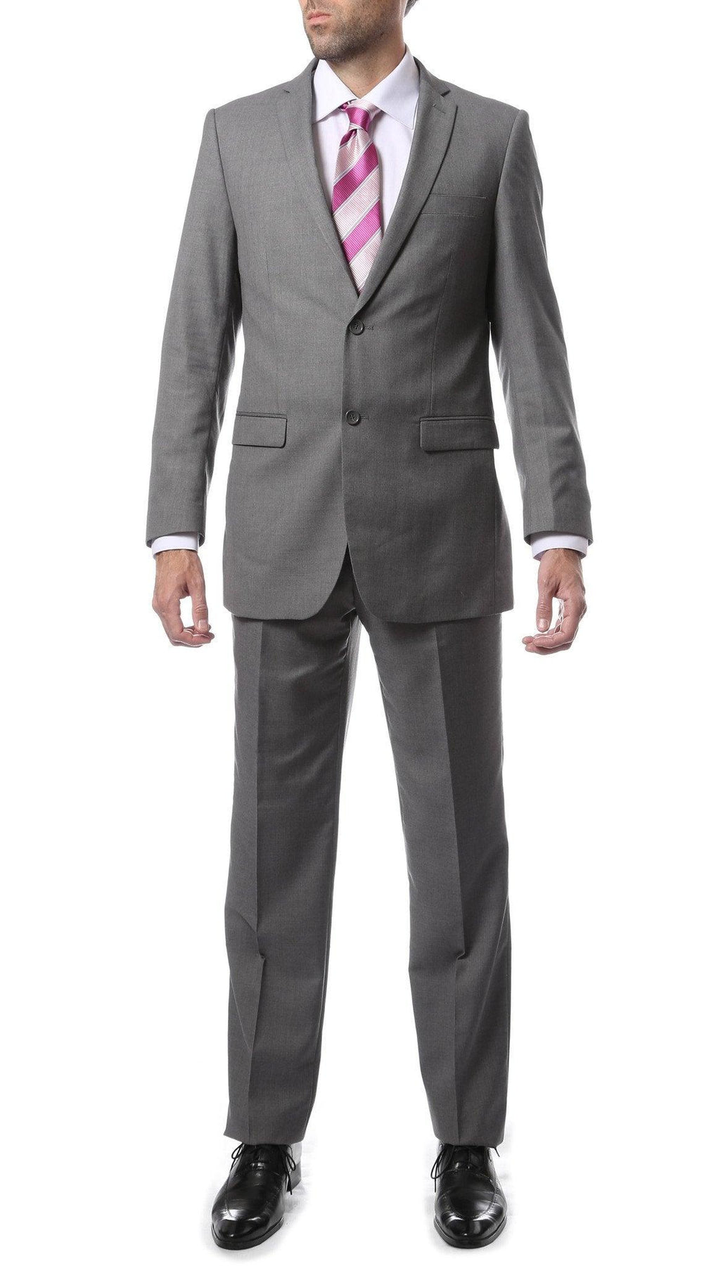 Mens 2 Button Charcoal Regular Fit Suit