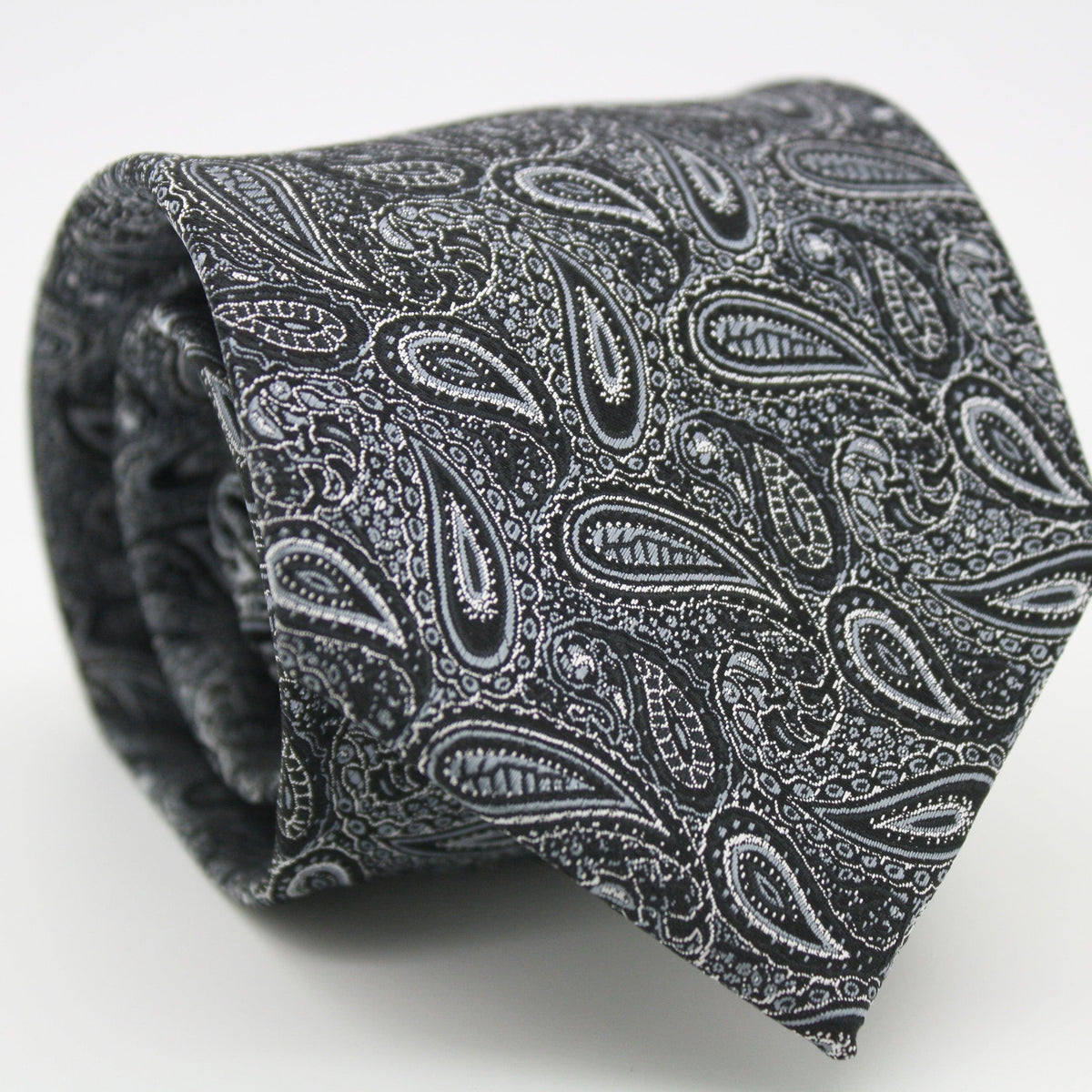 Mens Dads Classic Black Paisley Pattern Business Casual Necktie & Hanky ...