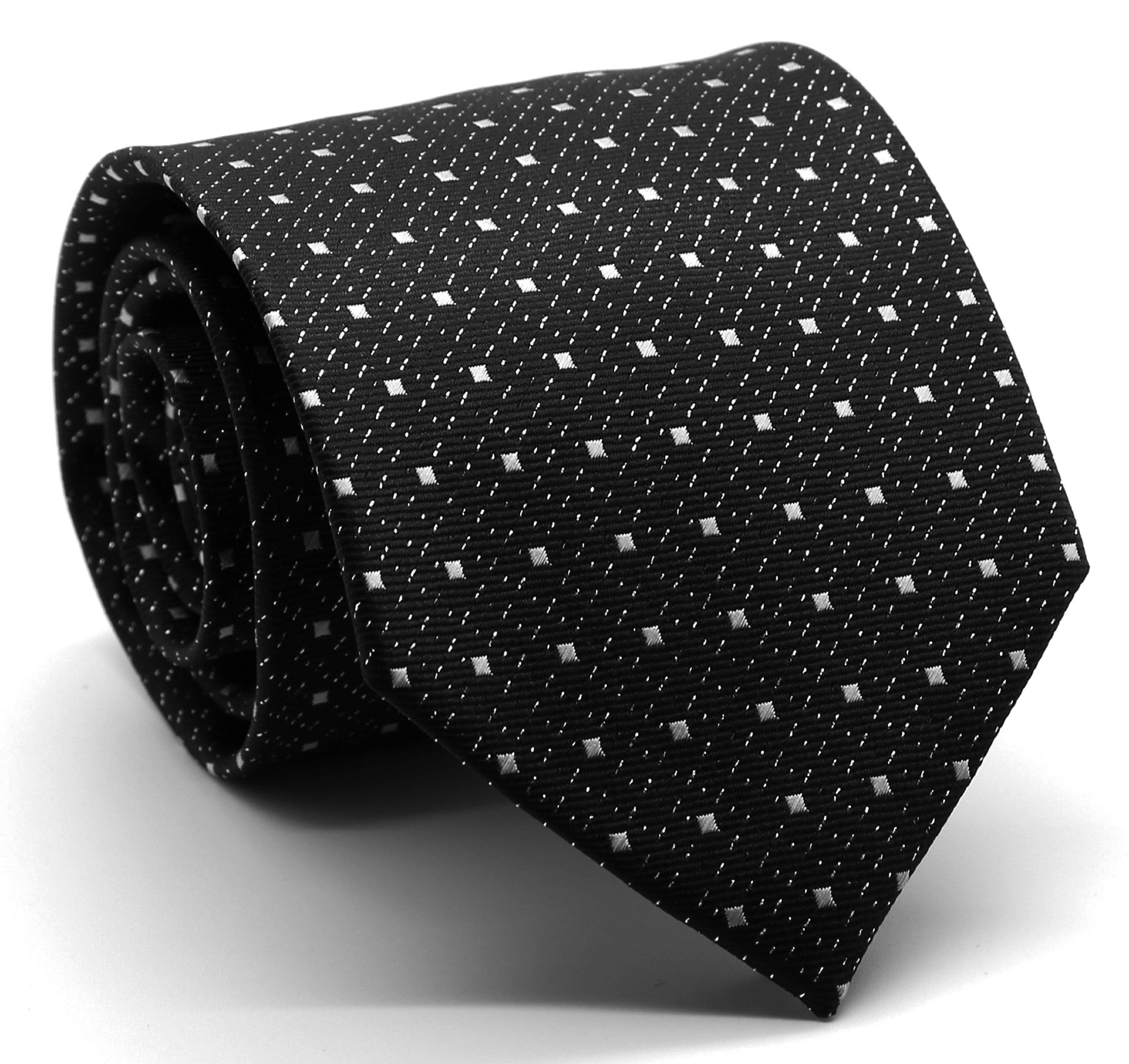 Mens Dads Classic Black Square Pattern Business Casual Necktie & Hanky ...