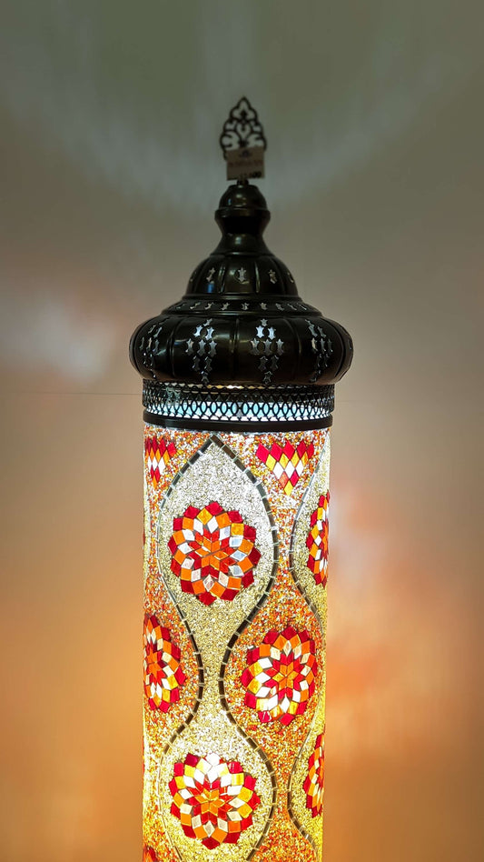 Cylinder Mosaic Turkish Floor Lamp Long Standing Lights