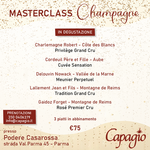 Menù Masterclass Champagne