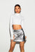 SOLADO High Waist A-Line Sheen Mini Skirt
