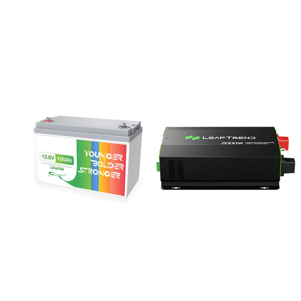 Leaptrend 12V 100Ah LiFePO4 Battery & Inverter