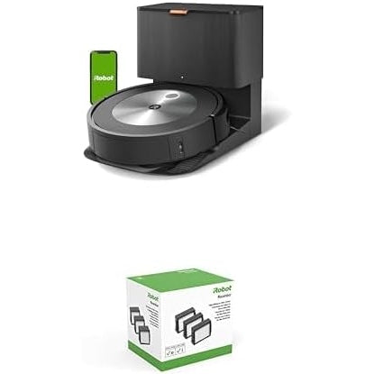 iRobot Roomba j7+ (7550) Self-Emptying Robot Vacuum – Uses PrecisionVision Navigation to Identify & Avoid Objects Like Socks, Shoes, & Pet Waste, Smart Mapping, Self-Empty for Up to 60 Days