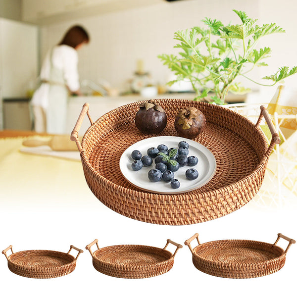 Round Wicker Tray