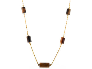 David Webb Tiger's Eye Station Necklace