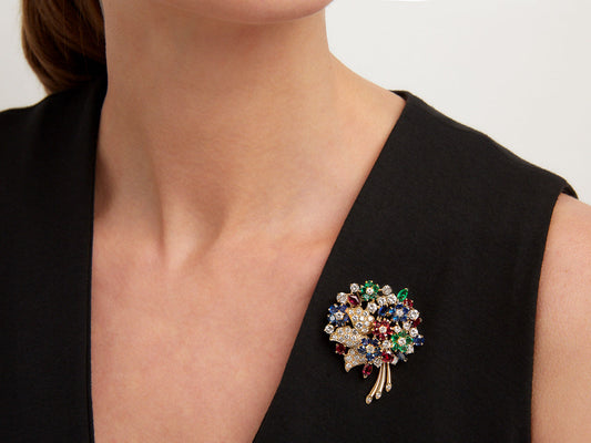 Van Cleef & Arpels Rose De Noel, Mother of Pearl and Diamond Brooch – Nally  Jewels