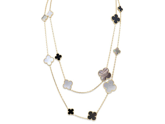Van Cleef & Arpels, 'Alhambra' Onyx and Diamond Bracelet, 梵克雅寶, 'Alhambra'  縞瑪瑙 配 鑽石 手鏈, Fine Jewels, 2023