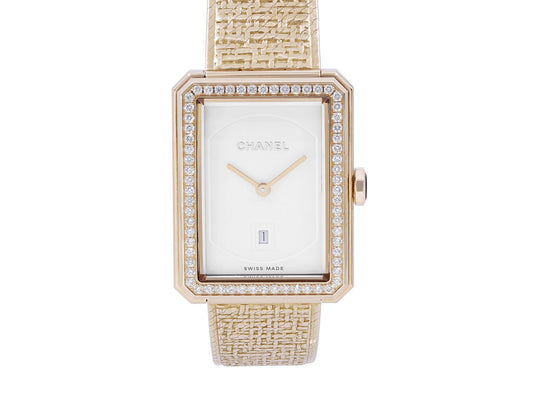 Chanel 'J12' Diamond Watch in Ceramic and 18K Gold, 34 mm