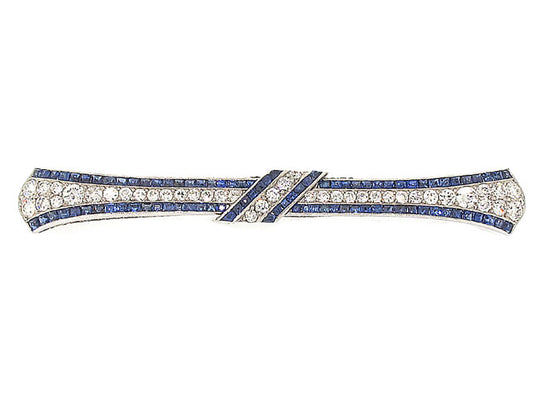 Art Deco Carved Sapphire Diamond Jabot Pin Brooch – TMW Jewels Co.