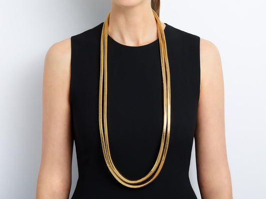  Wealrit 1 pcs 55.1 Inch Black Leather and Gold Chain