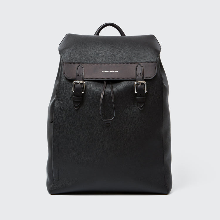 Flap Backpack Leather Black - Accessories - gallery - 1
