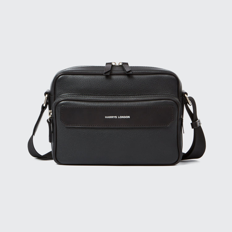 Zipped Messenger Bag Leather Black - Accessories - gallery - 1