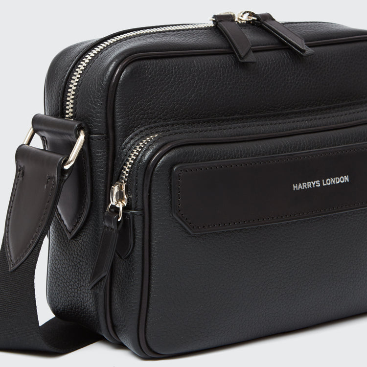 Zipped Messenger Bag Leather Black - Accessories - gallery - 3