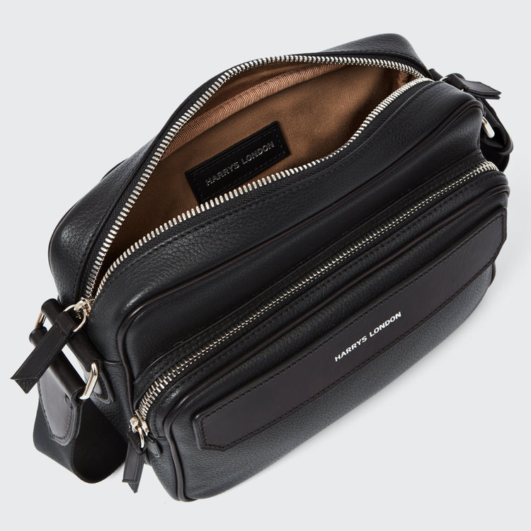 Zipped Messenger Bag Leather Black - Accessories - gallery - 2