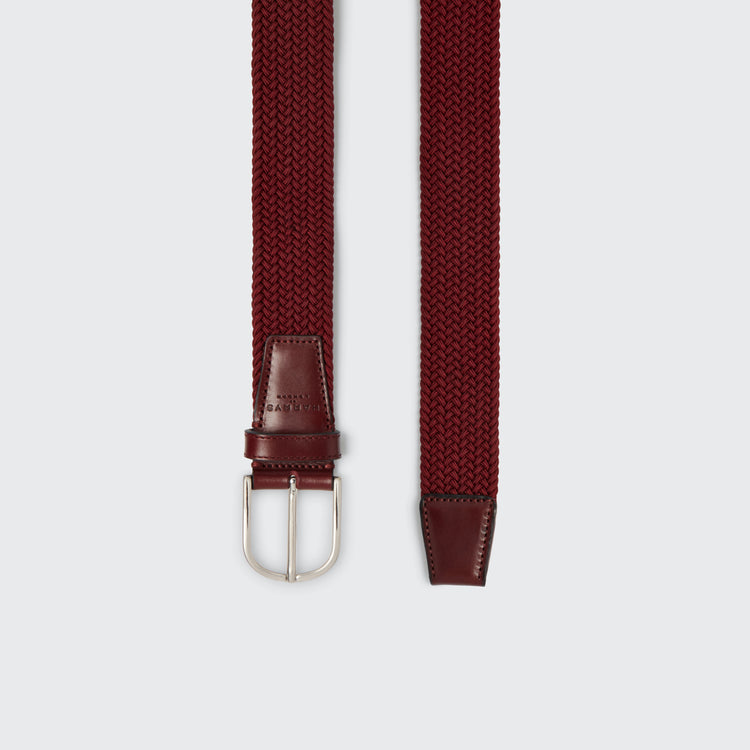 L'Aiglon : Woven Elastic Belt : Burgundy