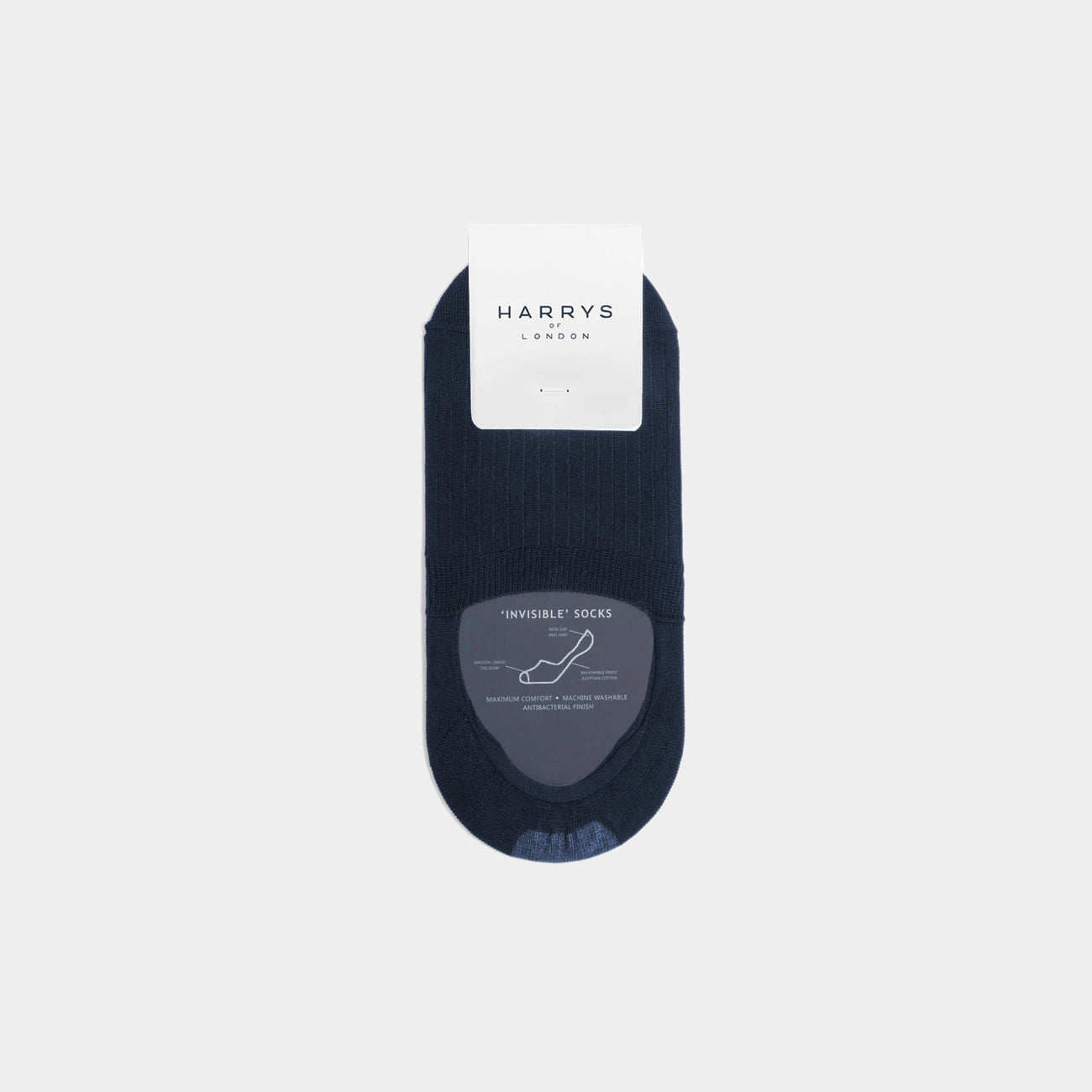 Invisible Cotton Navy Socks - Harrys London - gallery - 1