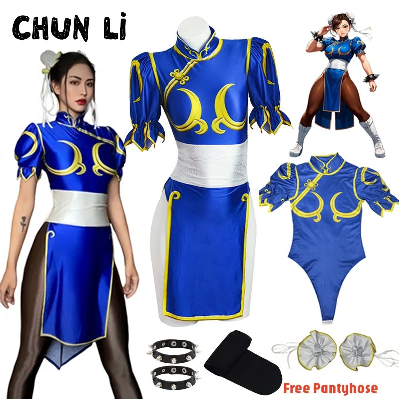 Women's Street Fighter Chun Li Cosplay Halloween Costume