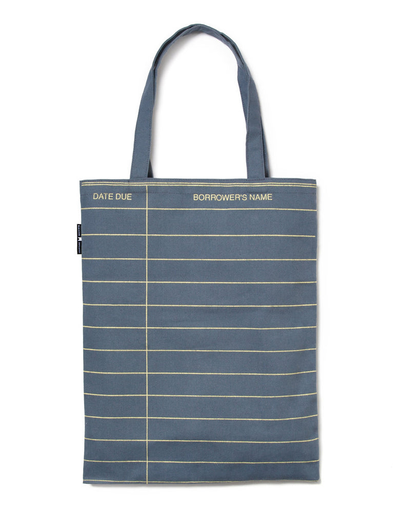 Library Card gray tote bag | Outofprintclothing.com – Book Riot Store