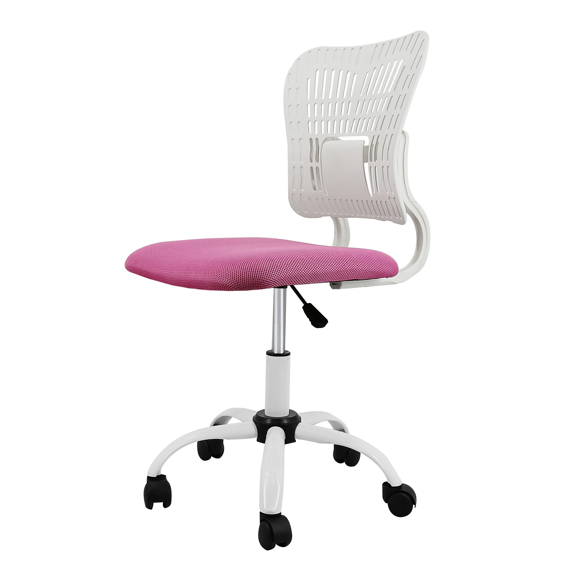 Home Office Chair Ergonomic Desk Chair Mesh Computer Adjustable Height Seat 360° Swivel Gaming Armless Chair Task-Pink