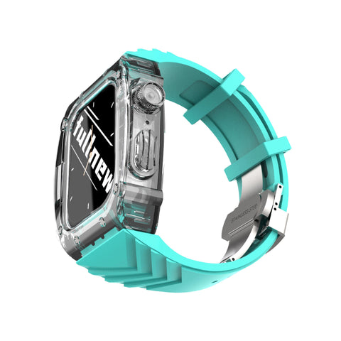 LUXY Premium Fluororubber Transparent Case & Sports Band for Apple Watch 44mm & 45mm - Luxystudio