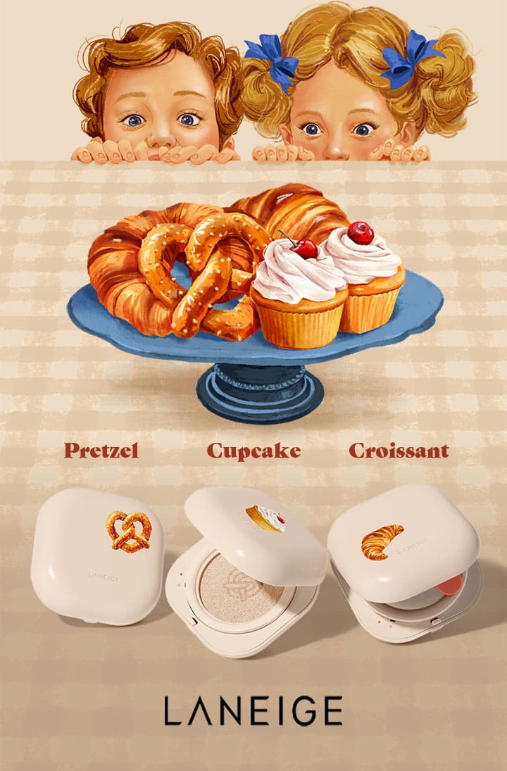 Bakery Edition Neo Cushion_Matte / Pretzel, Cupcake, Croissant / LANEIGE