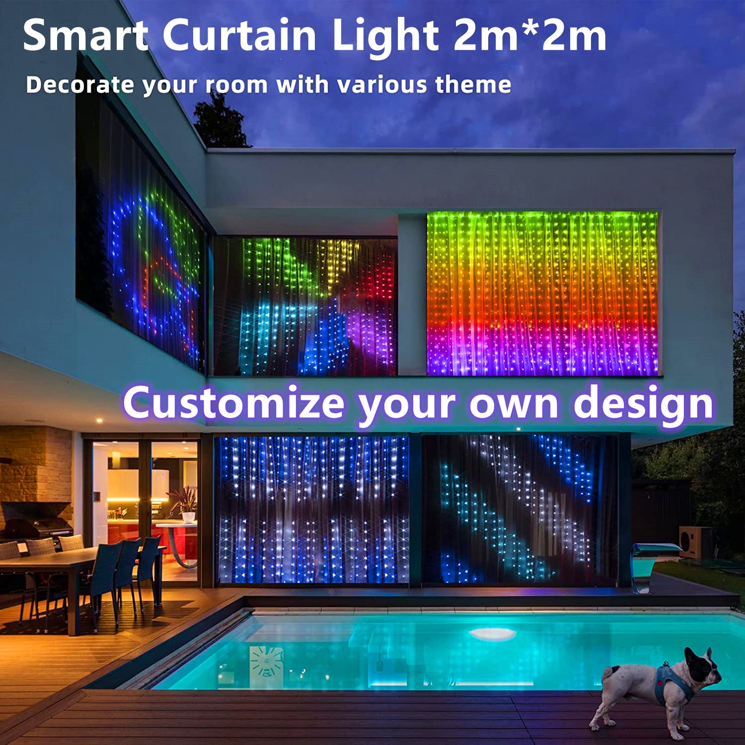 smart led curtain lights