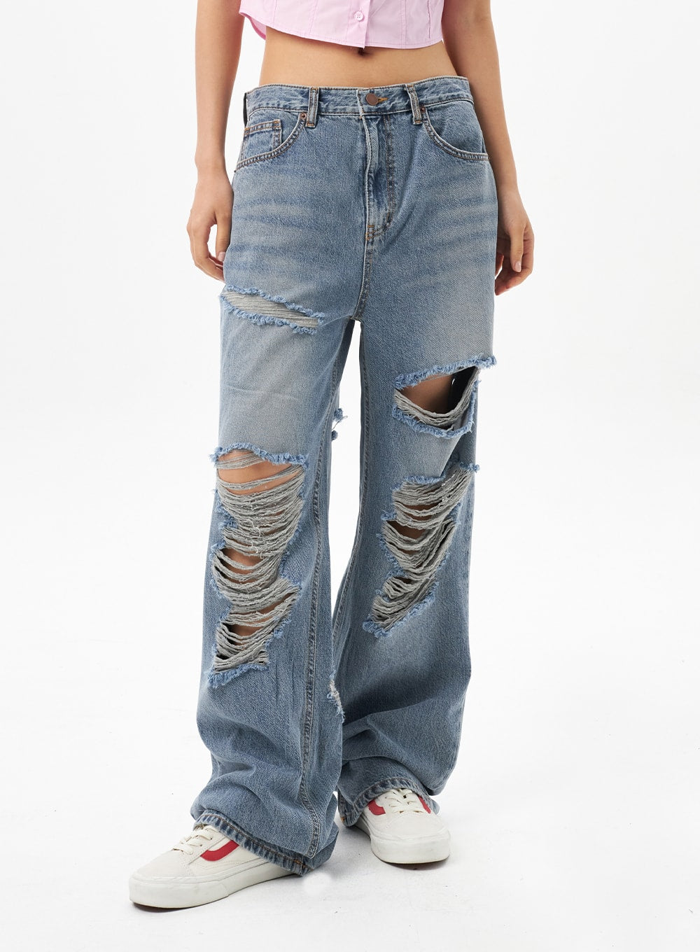 Ripped Baggy Jeans CU316