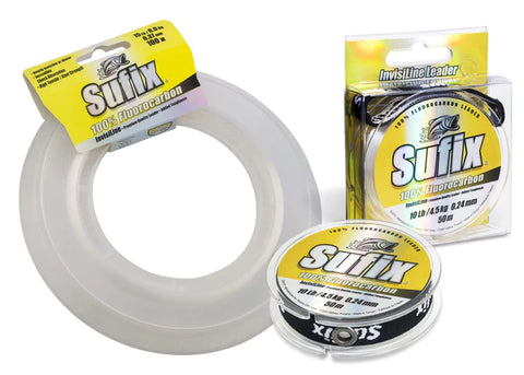 Sufix 100% Fluorocarbon Invisiline Leader  0.62 - 0.92 MM  22.6 - 45.35 Kg