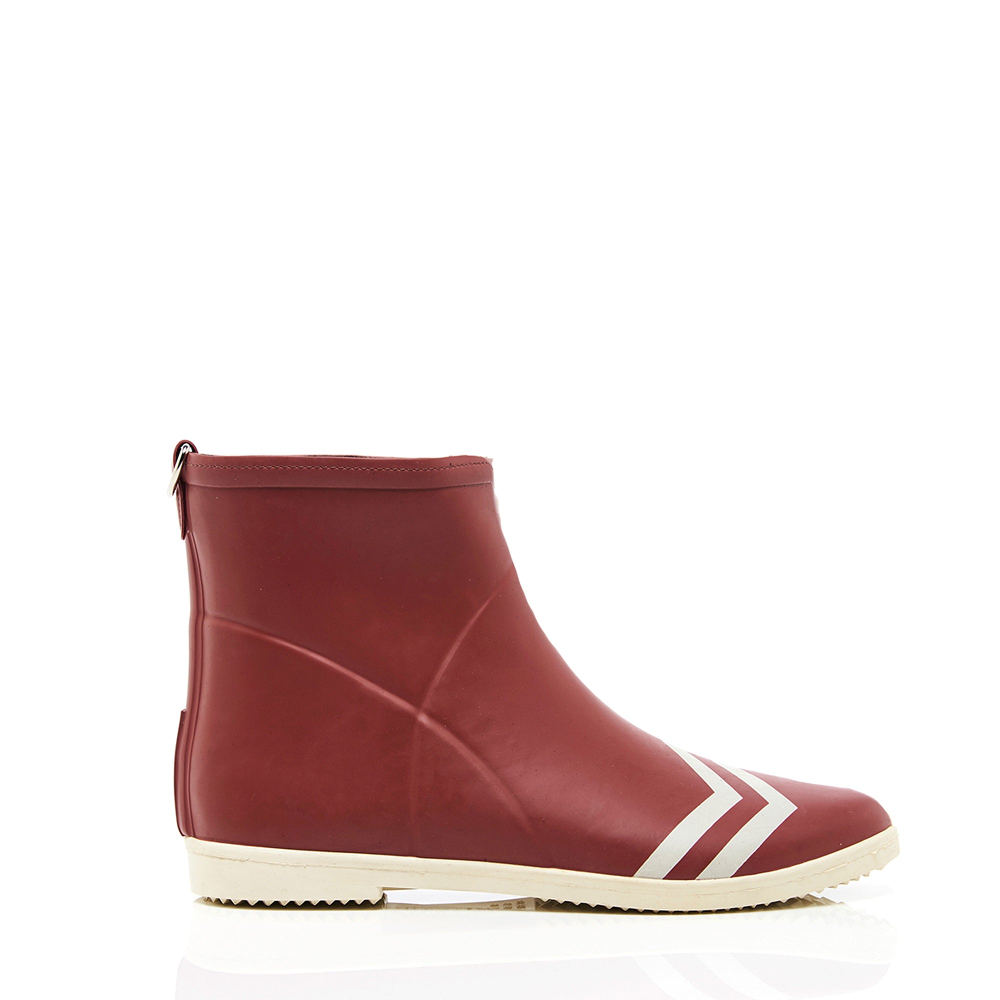 red ankle rain boots