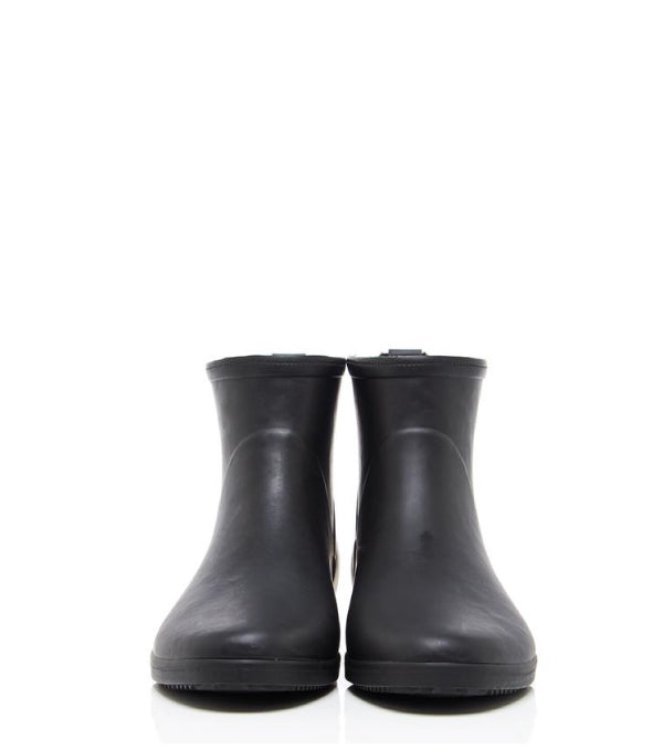 black ankle rubber boots