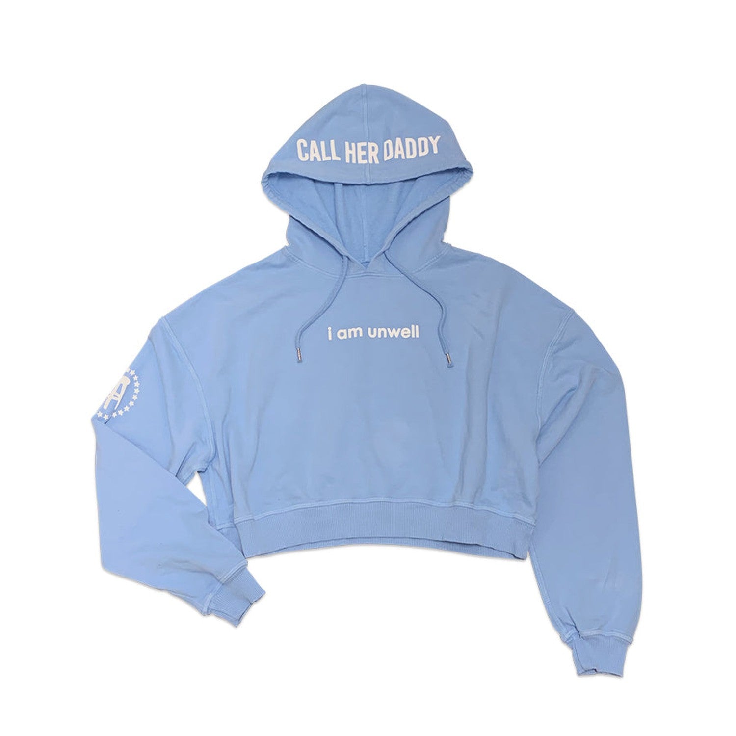 light blue crop hoodie
