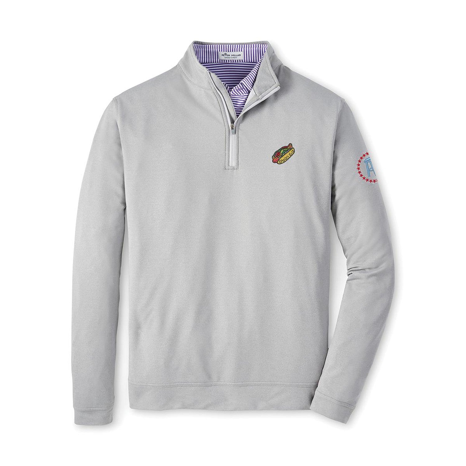 Peter Millar x Barstool Chicago Hot Dog Perth Performance Melange Quarter-Zip