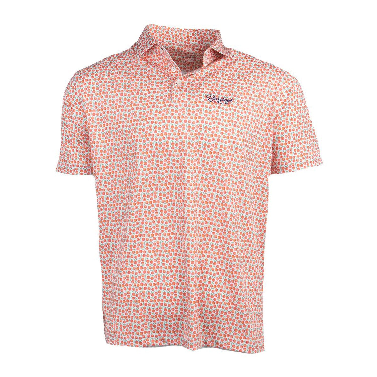 peach golf shirt