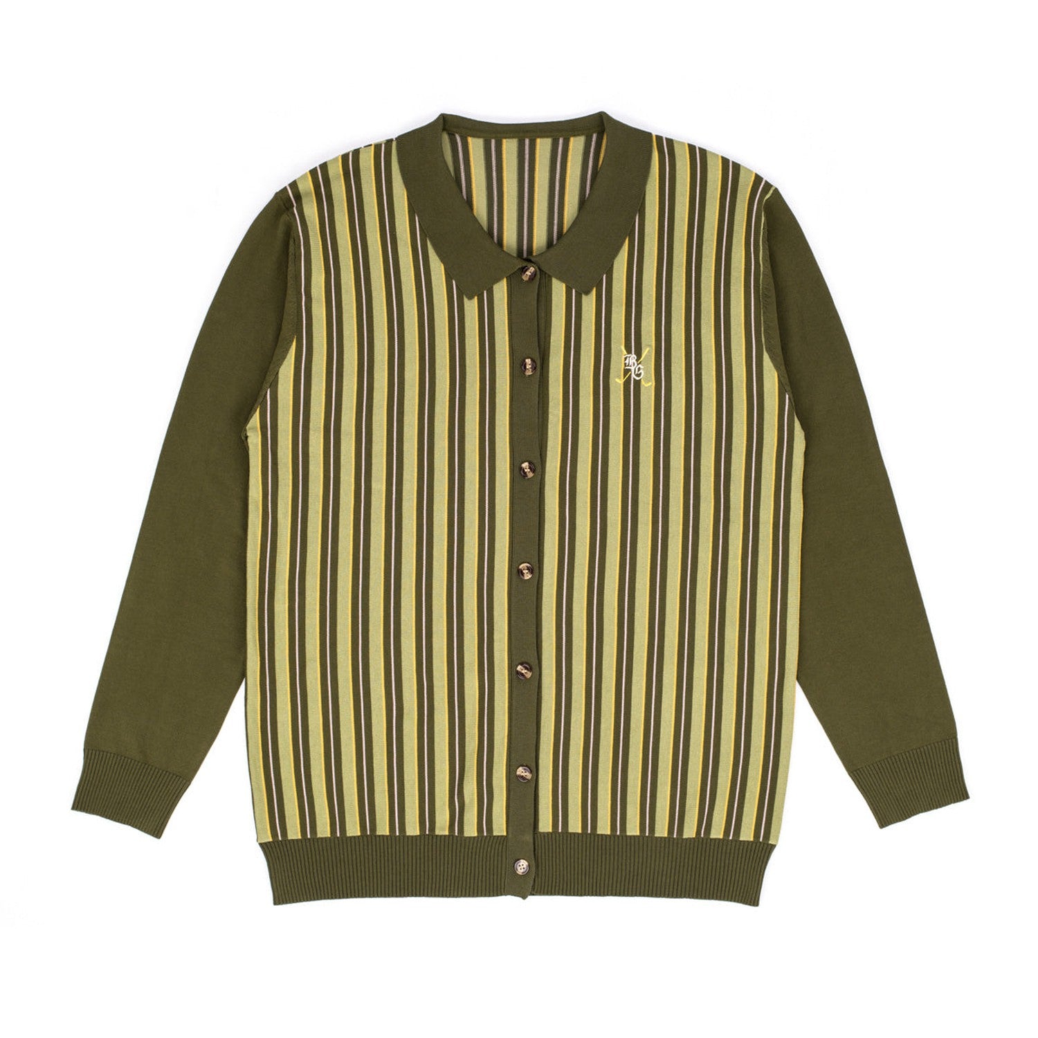 Barstool Golf Vintage Logo Striped Cardigan