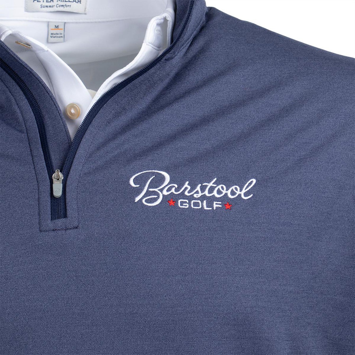 Peter Millar Barstool Golf Quarter Zip Fore Play Podcast Jackets Clothing Merch Barstool Sports