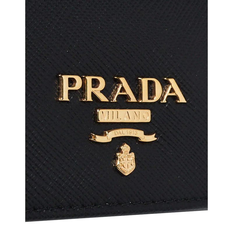 Prada Black Saffiano Leather Credit Card Case Wallet 1MC122 – xoxo, Mia