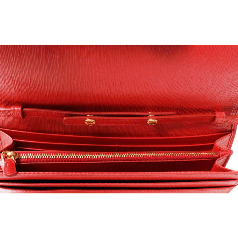 Prada Lacca Red Vitello Move Leather Chain Wallet Crossbody 1MT290 – xoxo,  Mia