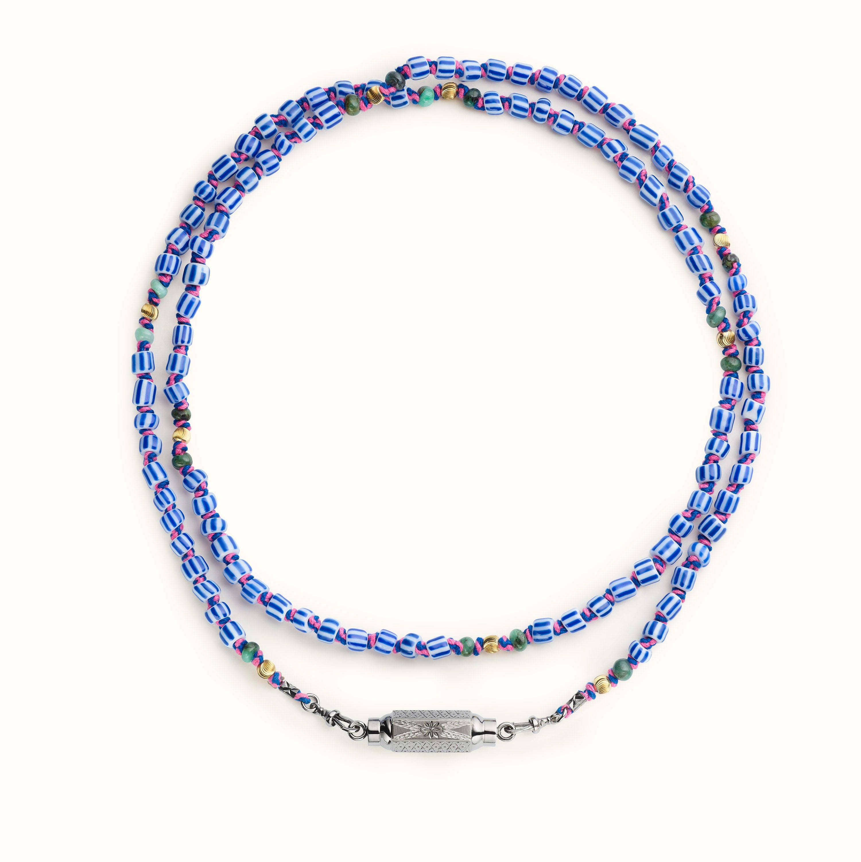 Black gold baby locket & mauli beads ghana blue - Marie Lichtenberg
