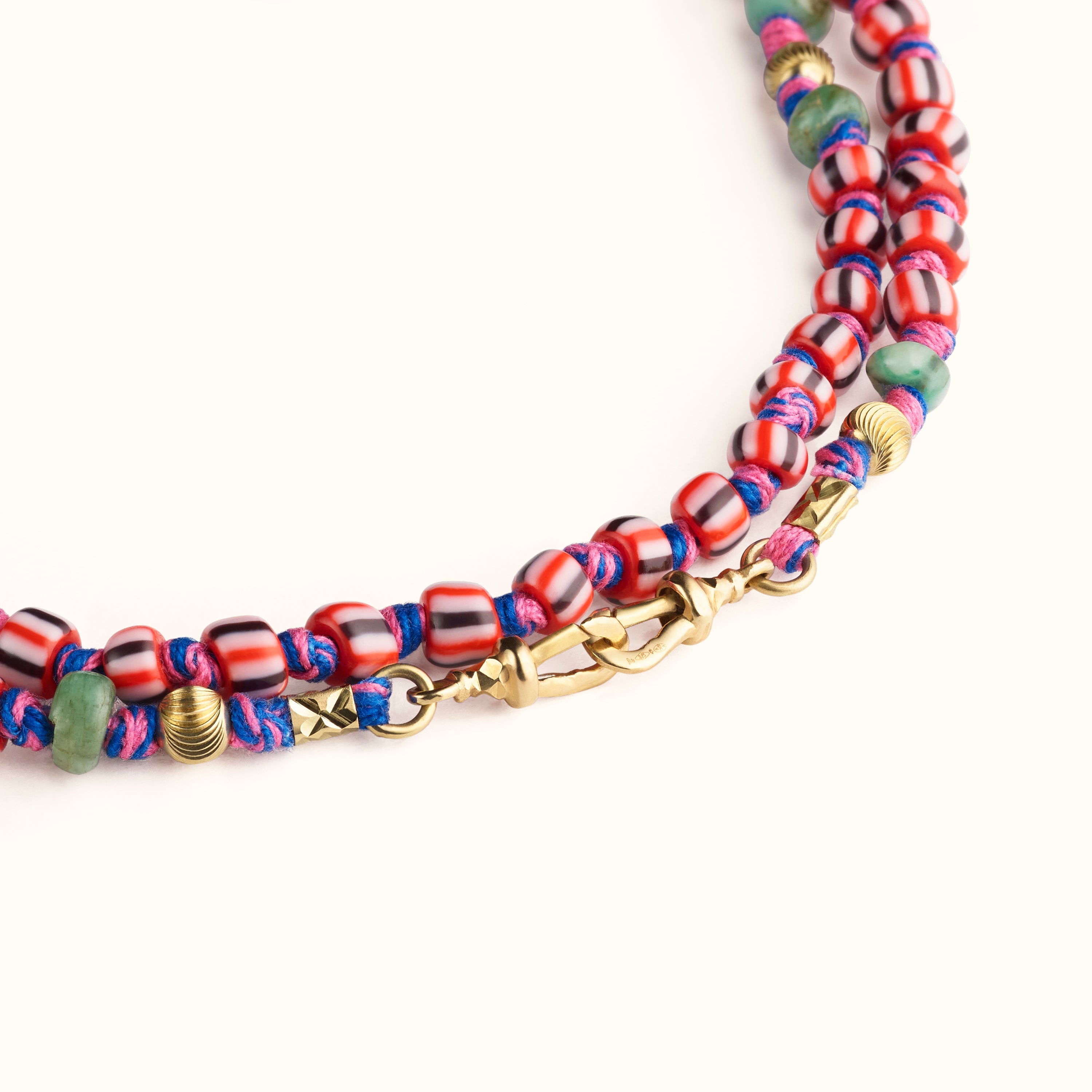 Mauli beads ghana black & pink 73cm - Marie Lichtenberg