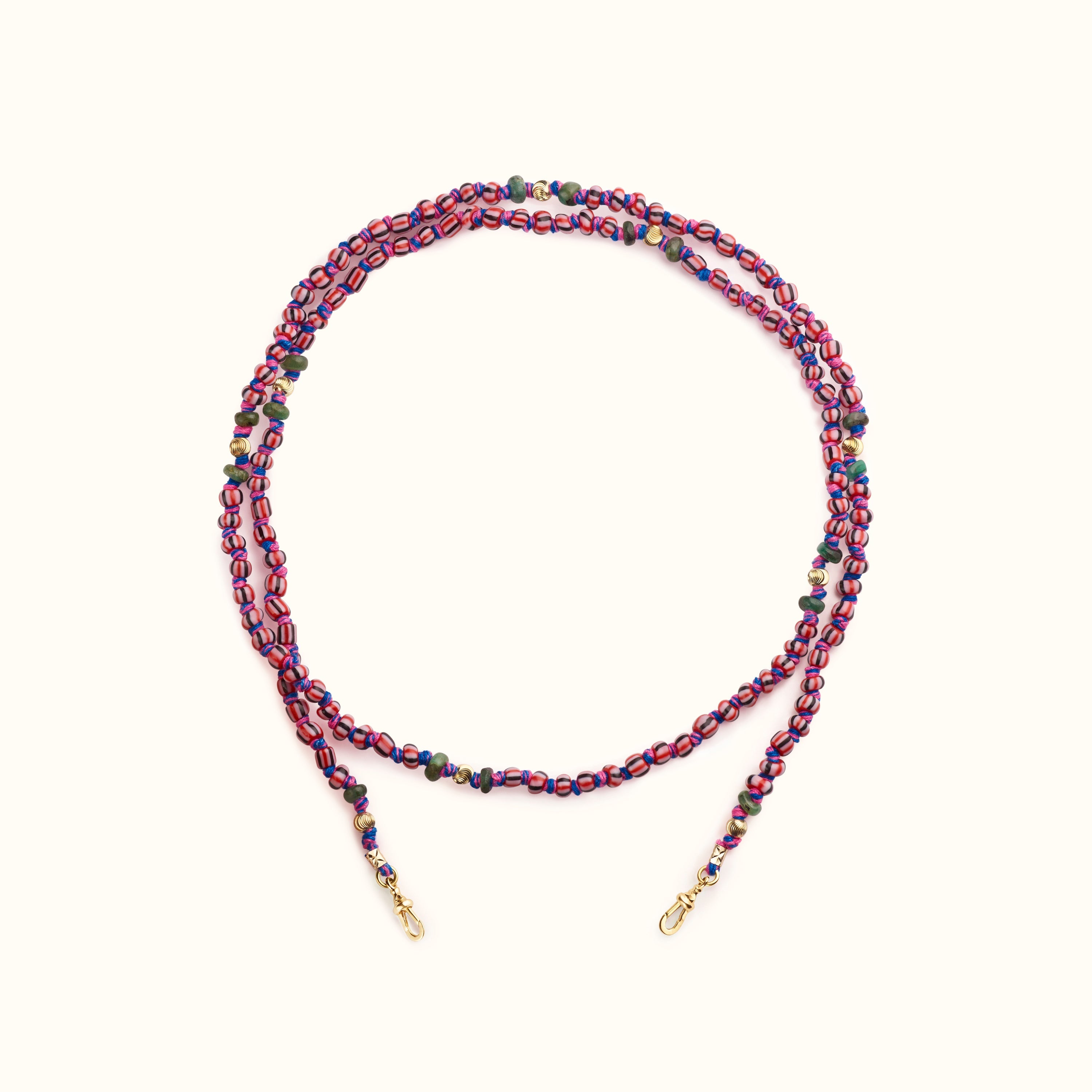 Mauli beads ghana black & pink 73cm - Marie Lichtenberg